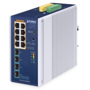 IGS-4215-8UP4X Industrial L2/L4 8-Port 10/100/1000T 802.3bt PoE + 4-Port 10G SFP+ Managed Ethernet Switch