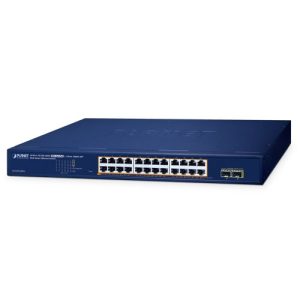 GS-2210-24P2S 24-Port 10/100/1000T 802.3at PoE + 2-Port 1000X SFP Web Smart Ethernet Switch
