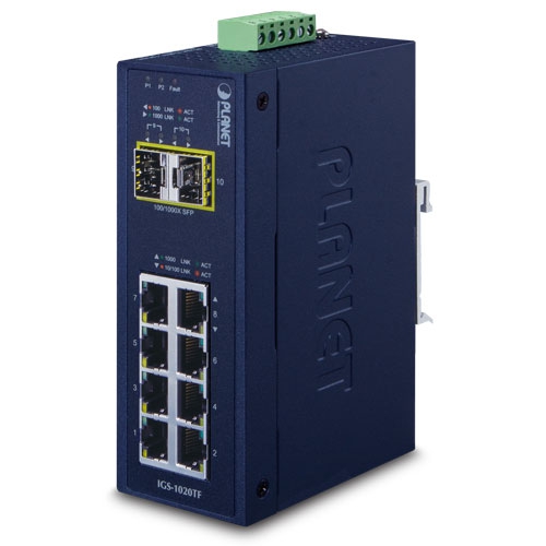 IGS-1020TF Industrial 8-Port 10/100/1000T + 2 1000X SFP