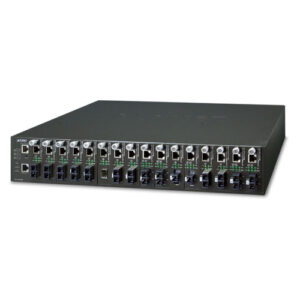 MC-1610MR (AC Power) 19" 2U 16-Slot Managed Media Converter Chassis with Optional Redundant Power Supply