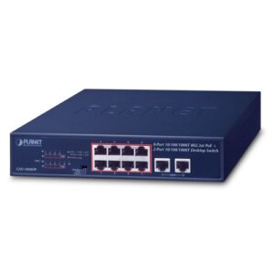 ルーター・ネットワーク機器 PLANET 8-Port 10/100/1000 PoE Switch WGS-818HP Industrial 8-Port 10/100/1000T Wall-mounted Gigabit PoE+