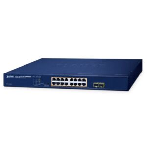 GSW-1820HP 16-Port 10/100/1000T 802.3at PoE + 2-Port 1000X SFP Gigabit Ethernet Switch