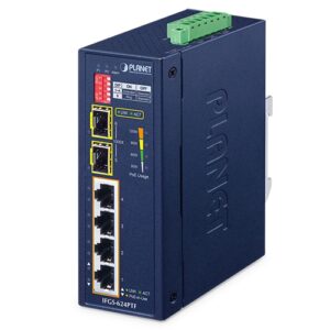IFGS-624PTF Industrial 4-Port 10/100TX 802.3at PoE + 2-Port 1000X SFP Ring Ethernet Switch
