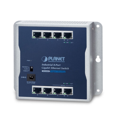 WGS-810 Industrial 8-Port 10/100/1000T Wall-mounted Gigabit