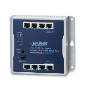 WGS-814HP Industrial 8-Port 10/100/1000T Wall-mounted Gigabit Switch with 4-port PoE+