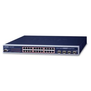 WGSW-24040HP L2+ 24-Port 10/100/1000Mbps 802.3at PoE+ with 4 Shared SFP Managed Switch (220W)