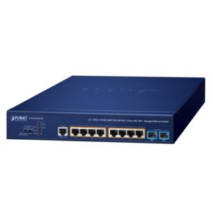 GS-4210-8UP2X 8-Port 10/100/1000T 802.3bt PoE + 2-Port 10G SFP+ Managed Ethernet Switch